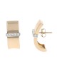 Toni Cavelti Diamond Curved Earrings in Yellow Gold and Platinum